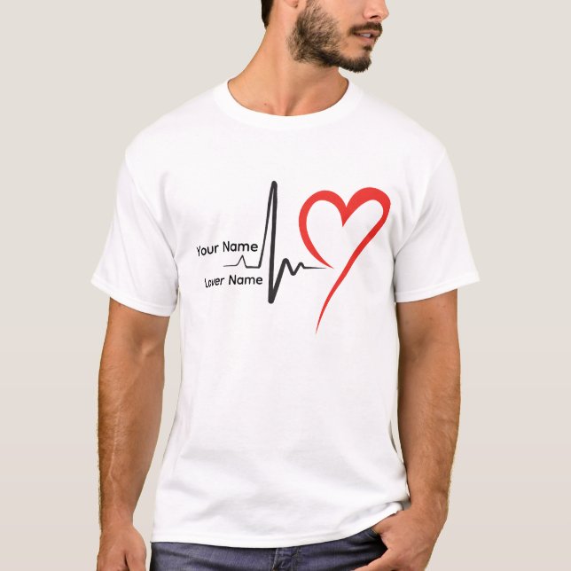 T-shirt Love & Romance Concept Design with Heart Elements (Devant)