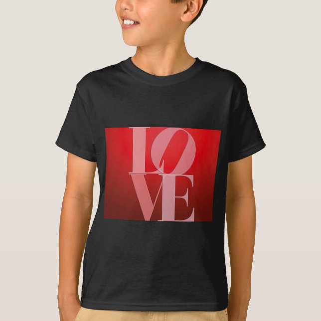 T-shirt Love Romance Rouge rose (Devant)
