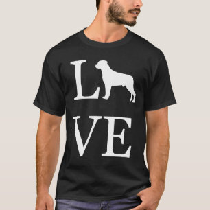T-shirt Love Rottweiler Silhouette Rottie Lover Propriétai