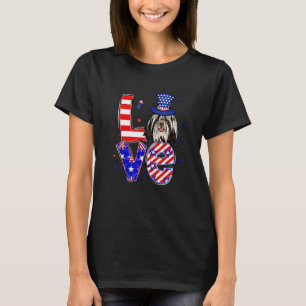 T-shirt Love Shih Tzu 4 juillet patriotique