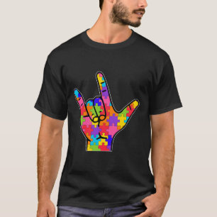 T-shirt Love Sign Language Autism Cadeau de sensibilisatio