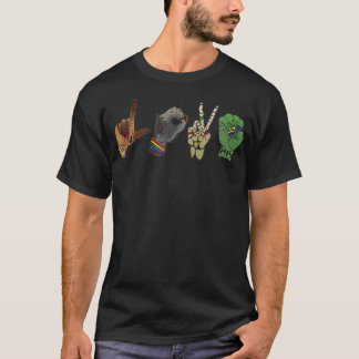 T-shirt Love Sign Language Monster Hand Halloween