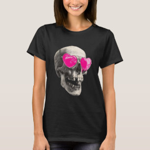 T-shirt 💗 Love Skull – Lunettes de soleil cœur rose