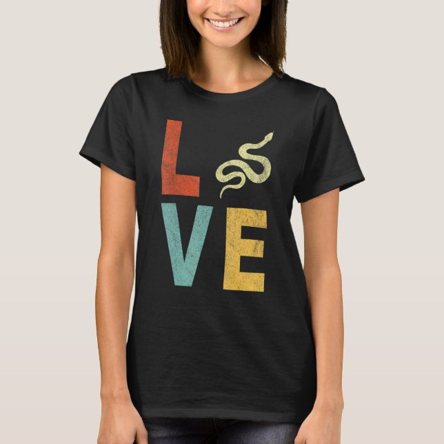 T-shirt Love Snake   Snake Quote Retro (Devant)