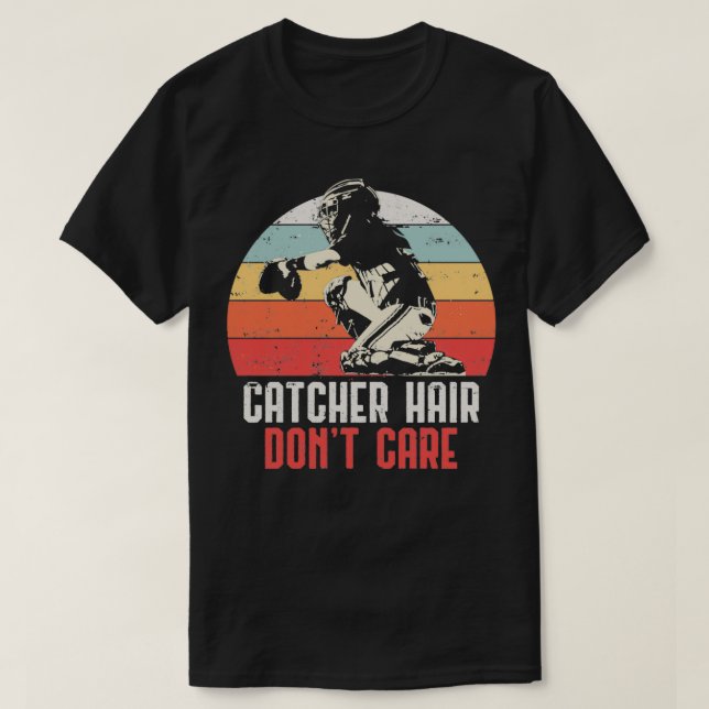 T-shirt Love Softball Catcher Cheveux Donx27t Soin Amusant (Design devant)