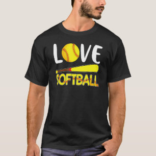 T-shirt Love Softball Graphic Pour Ados Garçons Filles