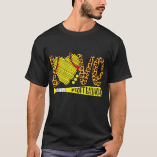 T-shirt Love Softball Maman Empreinte de léopard Baseball 