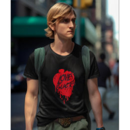 T-shirt Love Sucks, Anti Valentine's Day Modern Design