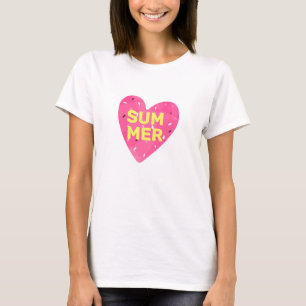 T-shirt Love Summer Watermelon Coeur rose