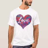 Love Texte Forme de coeur Colorful Drops Motif