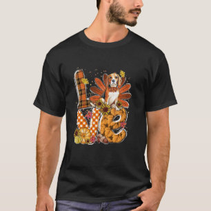 T-shirt LOVE Thanksgiving mignon Beagle dinde Citrouille A