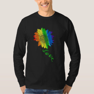 T-shirt Love tournesol floral Lgbtq Gay pride drapeau arc-