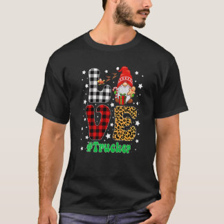 T-shirt Love Trucker Gnome Christmas Leopard Plaid Xmas Pa