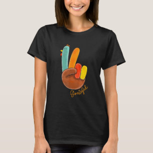 T-shirt Love Turkey Grateful Turkey Hand Sign Thanks