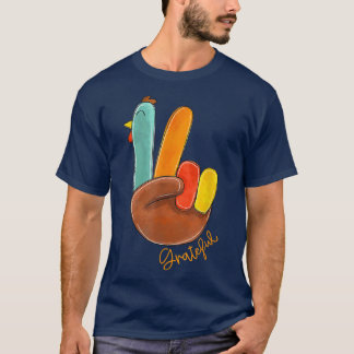 T-shirt Love Turkey Grateful Turkey Hand Sign Thanks