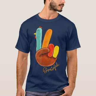 T-shirt Love Turkey Grateful Turkey Hand Sign Thanks
