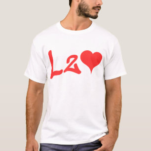T-shirt love two love red heart
