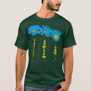 T-shirt LOVE Ukraine Sunflower Ukraine Drapeau Stand avec