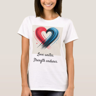 T-shirt Love Unites - Coeur gras avec message de S