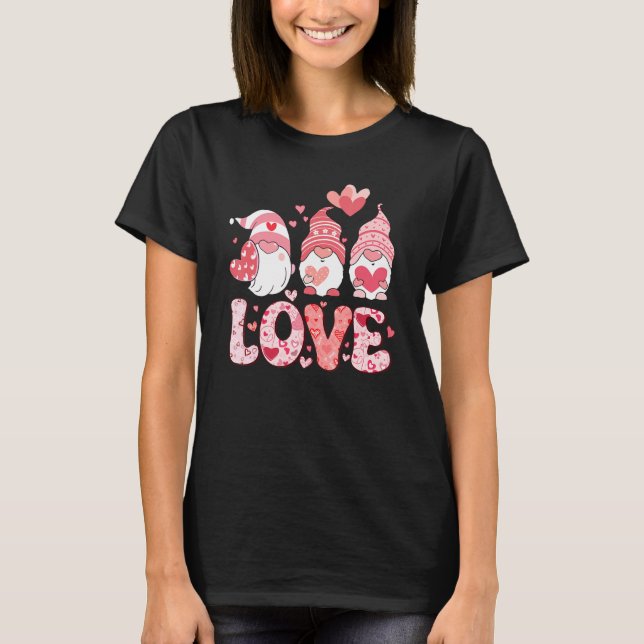 T-shirt LOVE Valentine Three Gnome  Gnome Valentine's Day (Devant)