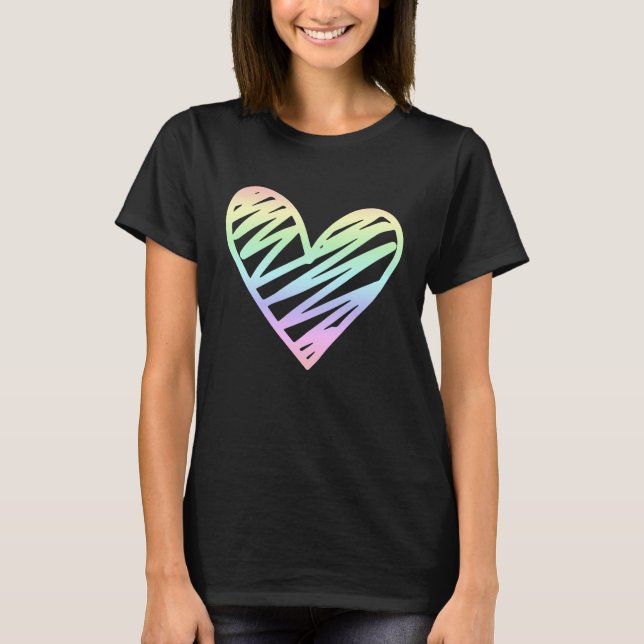 T-shirt Love Valentine's Day Pastel Rainbow  1 (Devant)