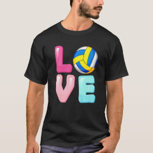 T-shirt Love Volleyball Joueuse Équipe Fan Girls Femmes
