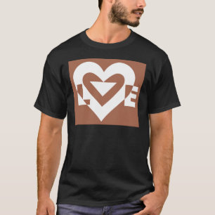 T-shirt Love White sur Brown