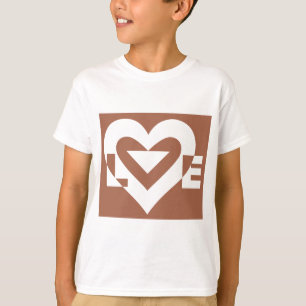 T-shirt Love White sur Brown