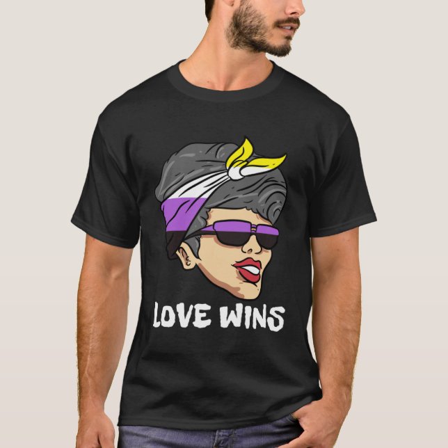 T-shirt Love Wins Non Binary (Devant)