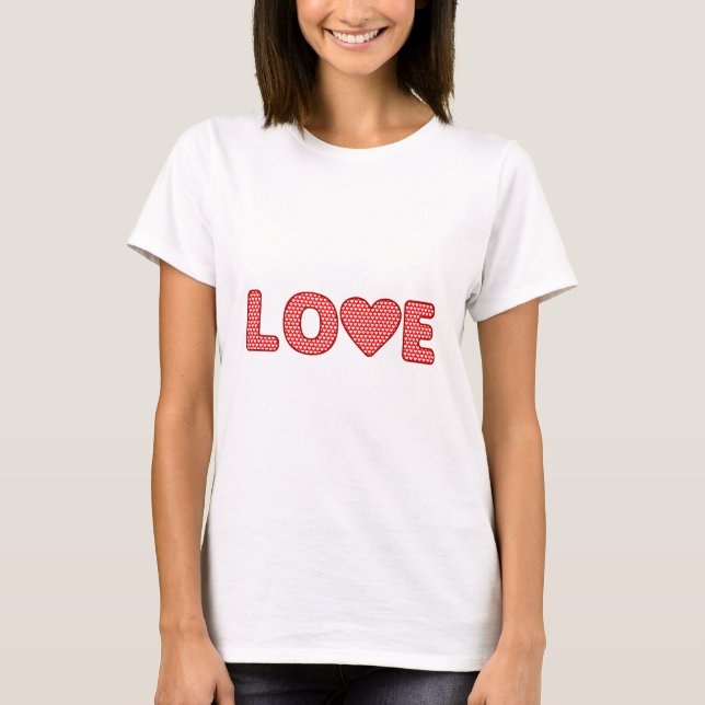 T-shirt Love with Hearts Typographie Saint-Valentin (Devant)