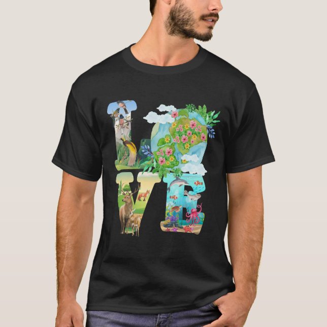 T-shirt Love World Jour des terres 2022 Planet De l'enviro (Devant)