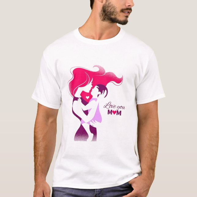 T-shirt Love You Mom - Conception de la Fête des Mères mig (Devant)