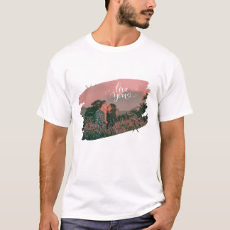 T-shirt Love You Photo personnalisée pour la Saint-Valenti