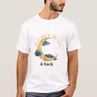 T-shirt Love You To The Moon And Back Celestial Gold Boho