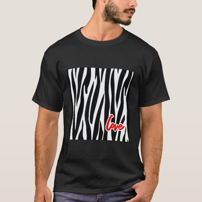 T-shirt Love Zebra Pattern Pour Zebra (Devant)