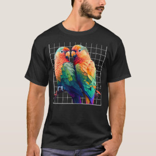 T-shirt Lovebird Parrots Inséparables Parrot oiseaux exoti
