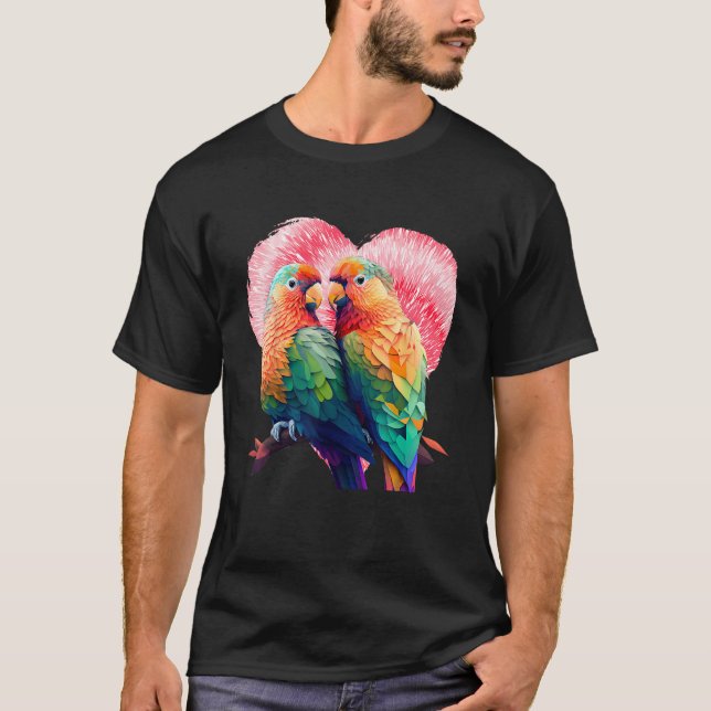 T-shirt Lovebirds Parrot  Lovebird Exotic Birds Bird (Devant)