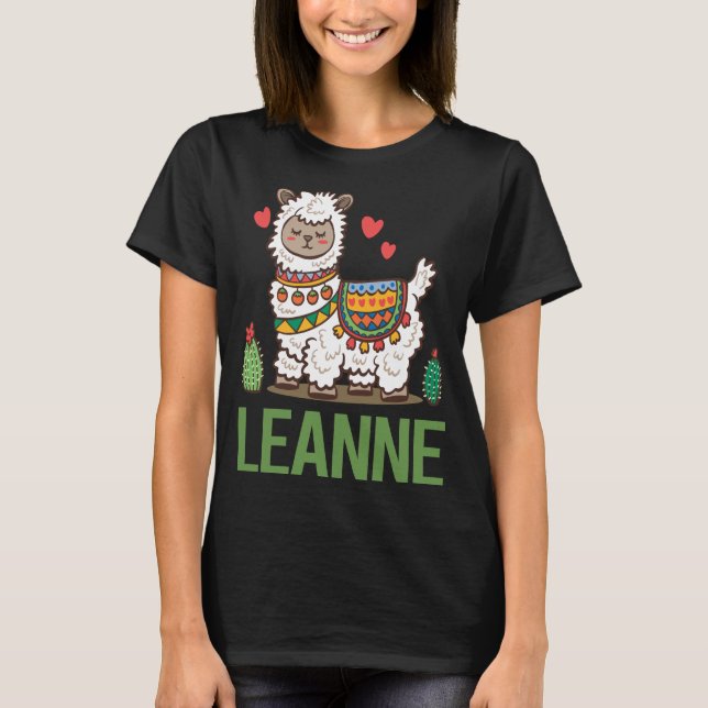 T-shirt Lovely Alpaca - Nom Leanne (Devant)