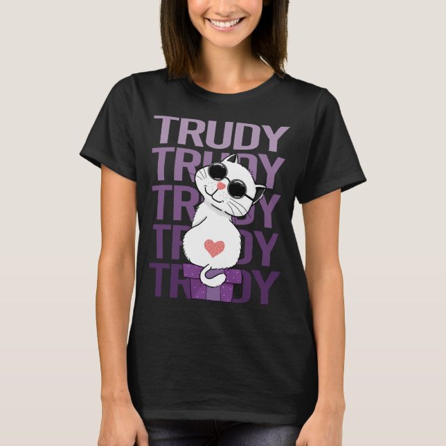 T-shirt Lovely Cat - Trudy Name (Devant)