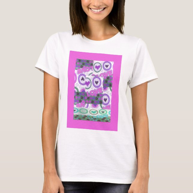 T-shirt Lovely Love Heart Motif Art Imprimer (Devant)