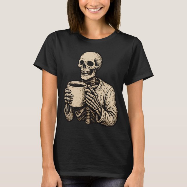 T-shirt Lover café Halloween - Skeletons Éffrayant (Devant)
