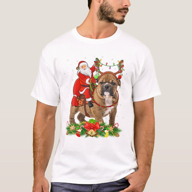 T-shirt Lover Funny Père Noël équitation (Devant)