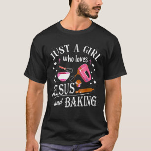 T-shirt Loves Jesus And Baking Christian Baker Girl
