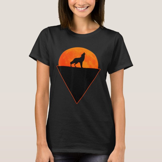 T-shirt Loves Wolves Lune de loups (Devant)