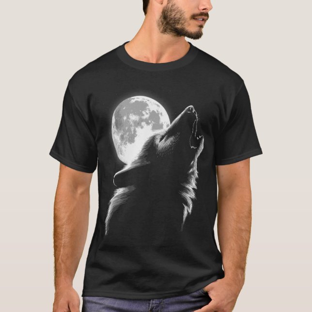 T-shirt Loves Wolves Lune de loups 3 (Devant)