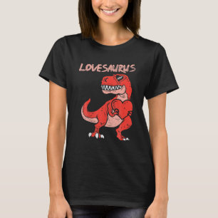 T-shirt Lovesaurus Trex Dinosaur Coeur Cute Valentines Day