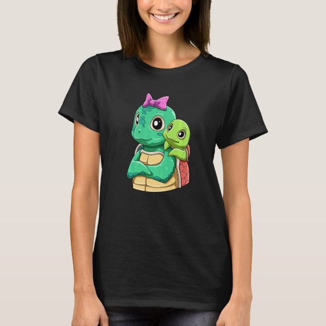 T-shirt Loving Turtle with Turtle Kid for a Turtles  Mommy (Devant)
