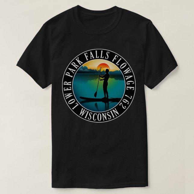 T-shirt Lower Park Falls Flowage 762 Wisconsin Paddleboard (Design devant)