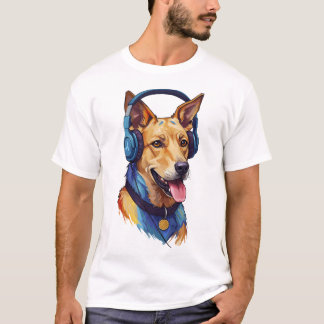 T-shirt Loyal Beats – Abstract Dog Listening to Music
