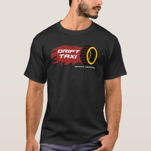T-shirt L'Tee foncé du taxi à la dérive (lettres blanch